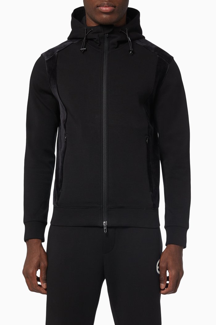 

EA Travel Capsule Hoodie in Double Jersey, Black