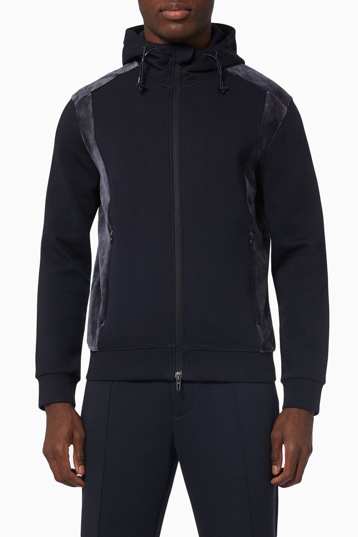 

EA Travel Capsule Hoodie in Double Jersey, Blue