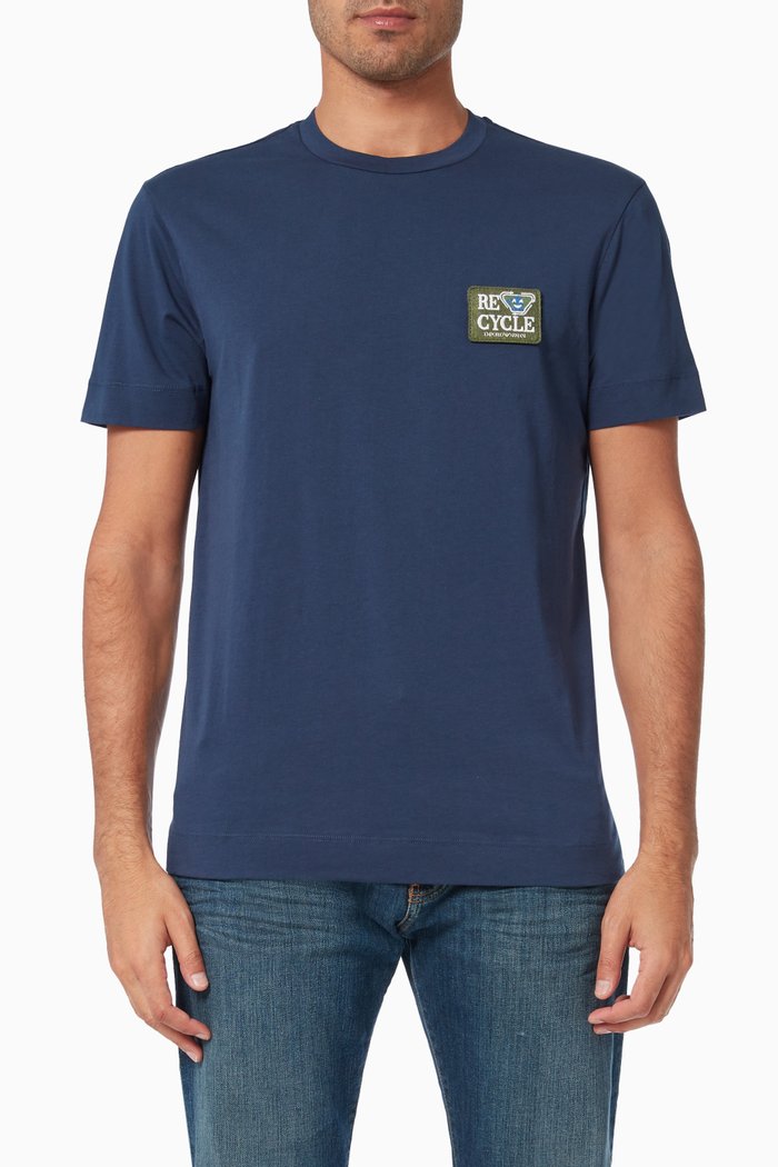 

Recycle Emoji T-shirt in Cotton Jersey, Blue