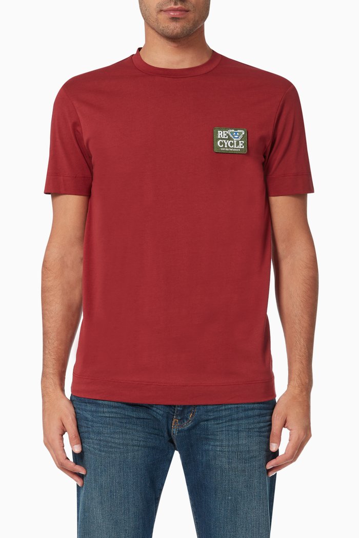 Recycle Emoji T-shirt in Cotton Jersey, Red