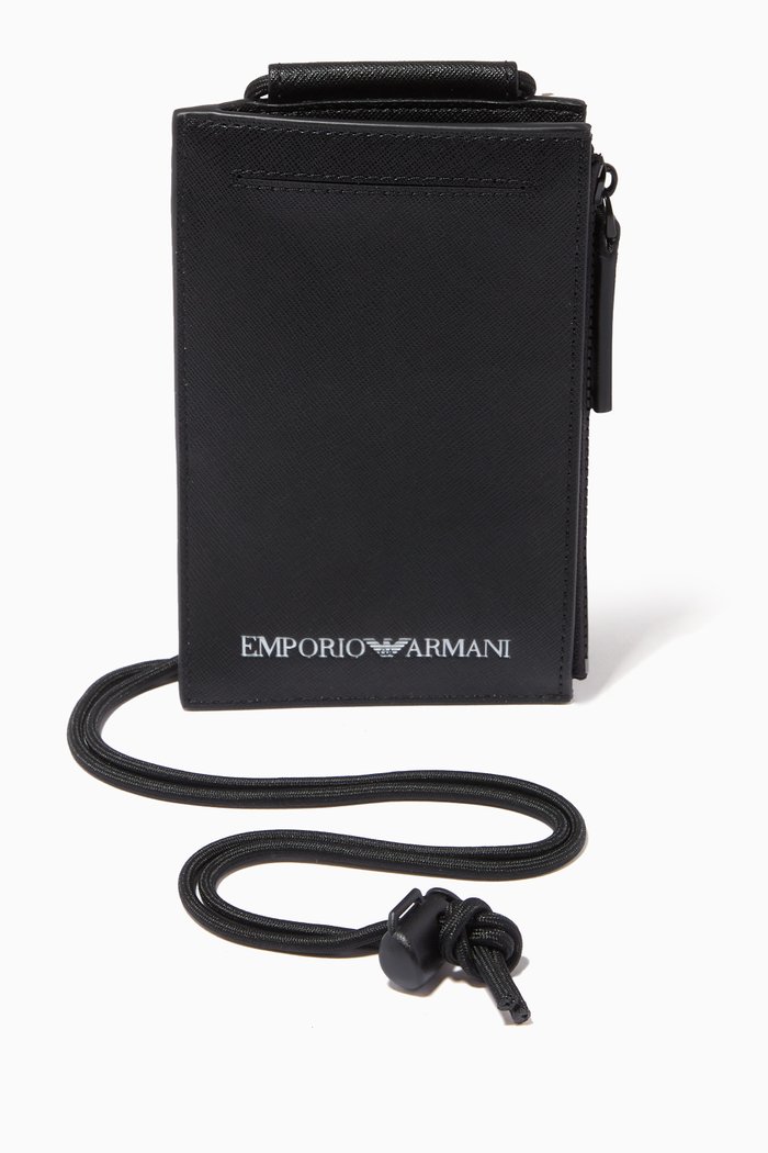 

Travel Wallet with Lanyard in Eco Leather, Black