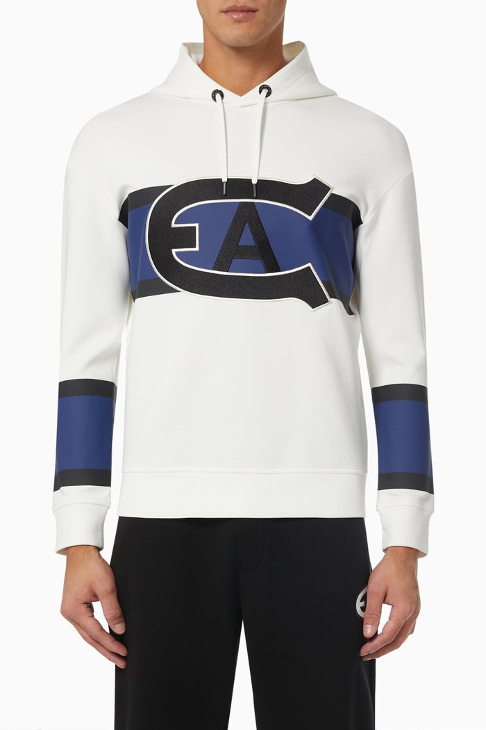

Macro Reacreate Logo Hoodie in Cotton Fleece, White
