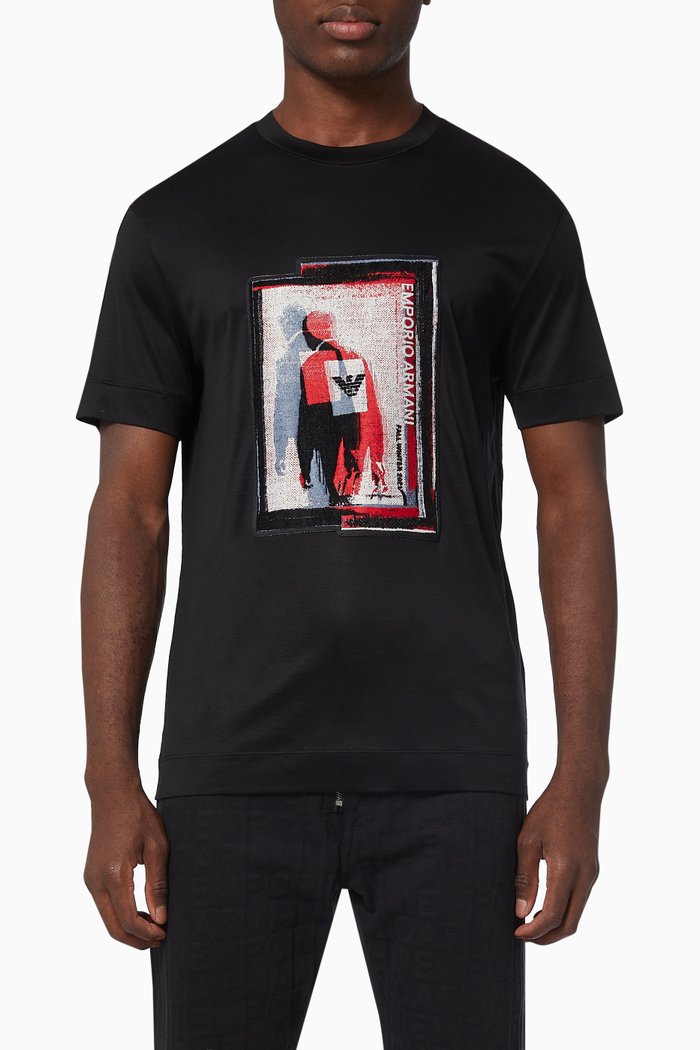 

EA Shadow Print T-shirt in Jersey, Black