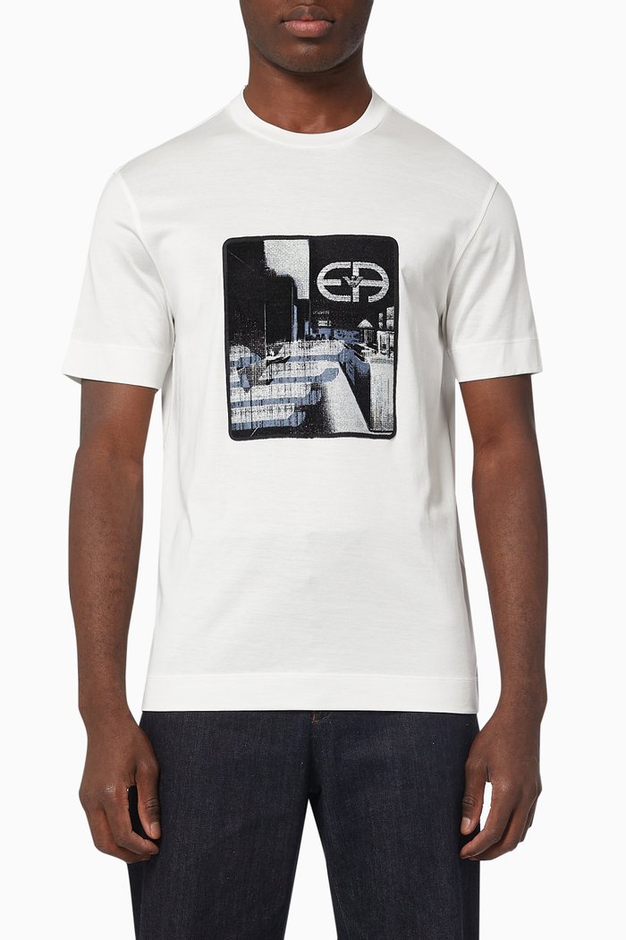 

EA Shadow Print T-shirt in Jersey, White