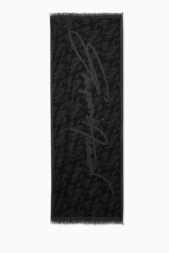 

EA Signature Camo Scarf in Poly-viscose Blend, Black