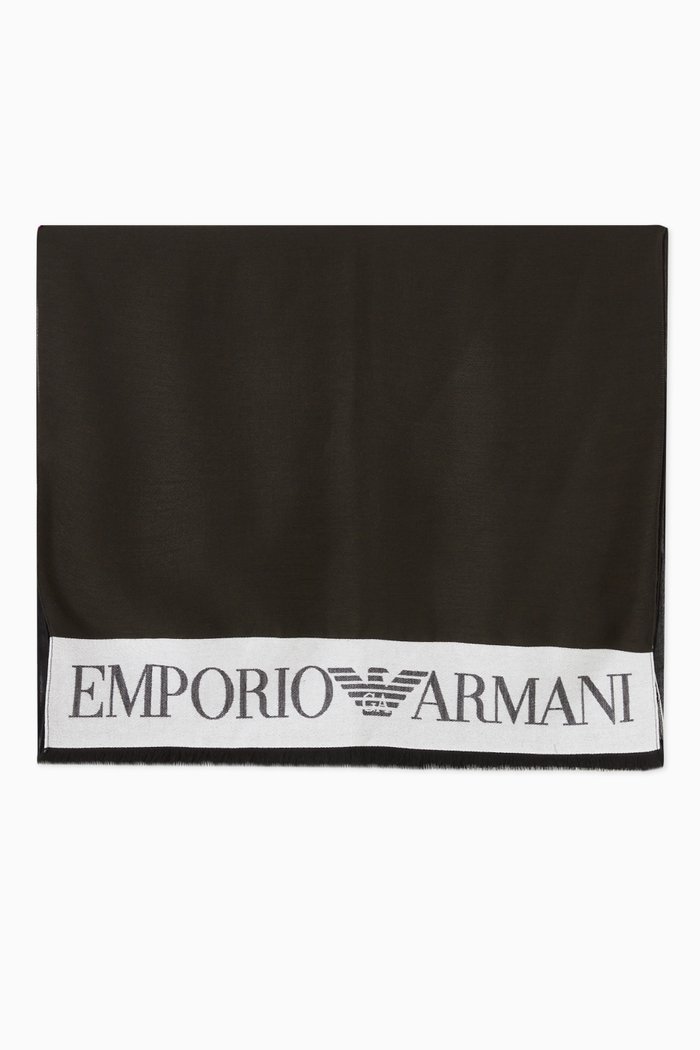 

EA Logo Band Scarf in Modal, Green