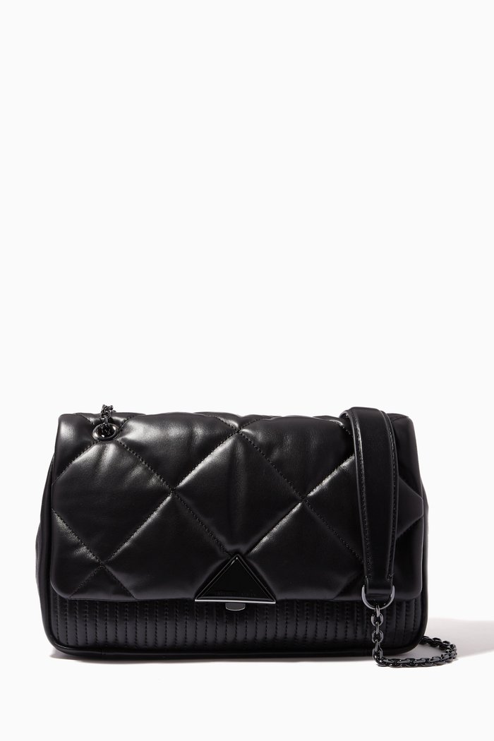 

Noelle Large Crossbody Bag in Quilted Leather, Black