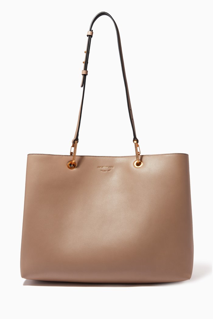 

My EA Tote Bag in Eco Leather, Neutral