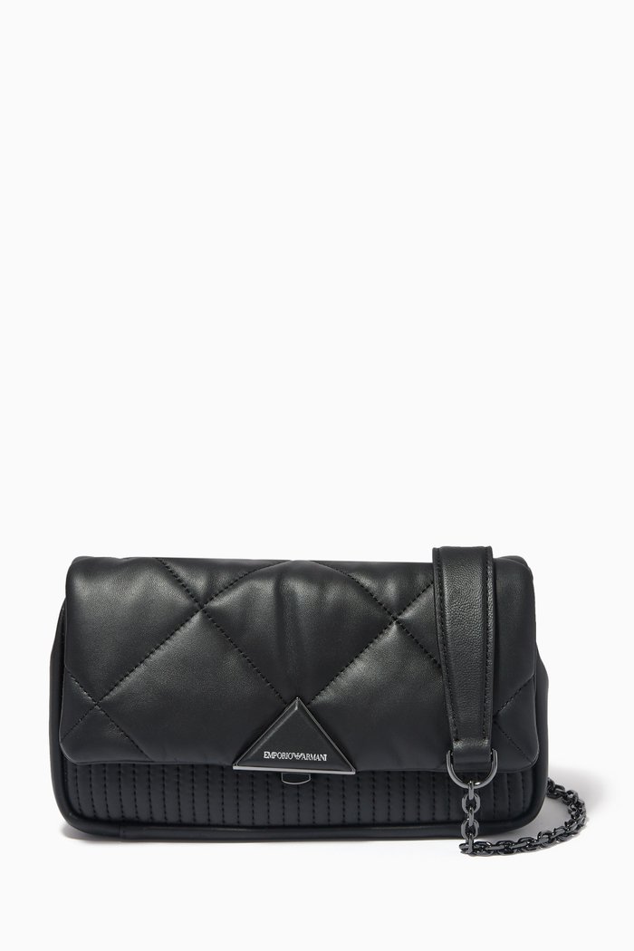 

Noelle Small Crossbody Bag in Quilted Leather, Black