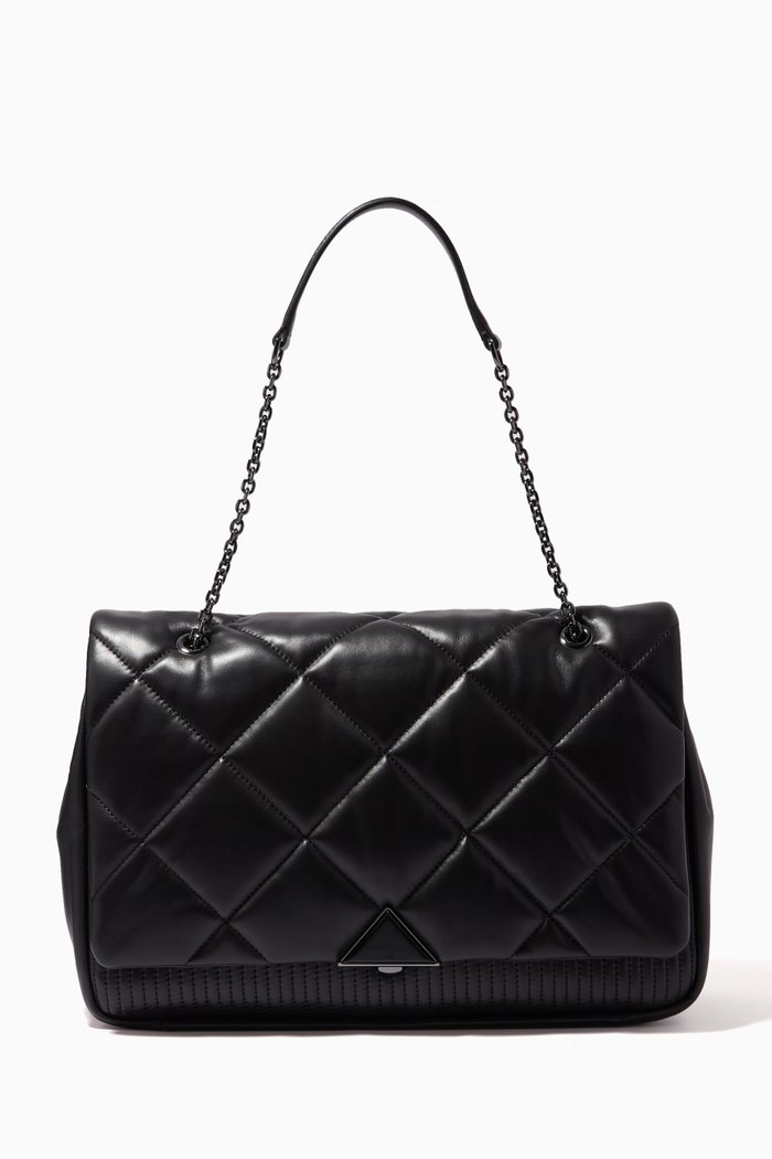 

Noelle XLarge Crossbody Bag in Quilted Leather, Black
