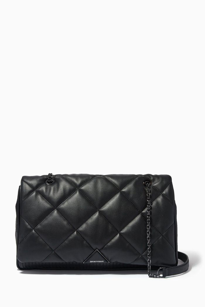 

Noelle XLarge Crossbody Bag in Quilted Leather, Black