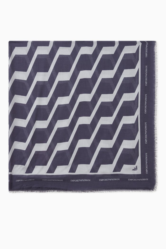 

Fantasy Chevron Scarf in Modal, Blue
