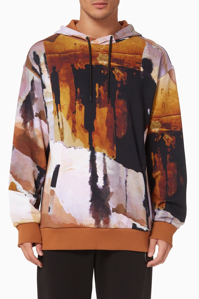 

EA Digital Print Hoodie in Brushed Fleece, Orange