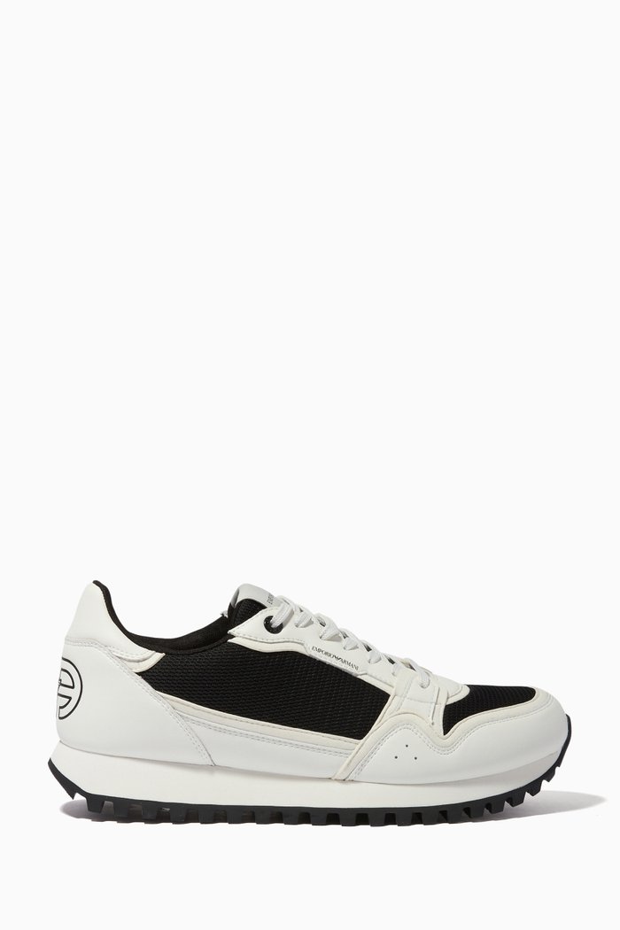 

R-EAcreate Capsule Runner Sneakers in Mesh & Suede, White