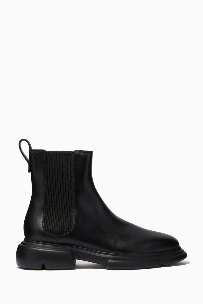 

Greta Chunky Boots in Leather, Black