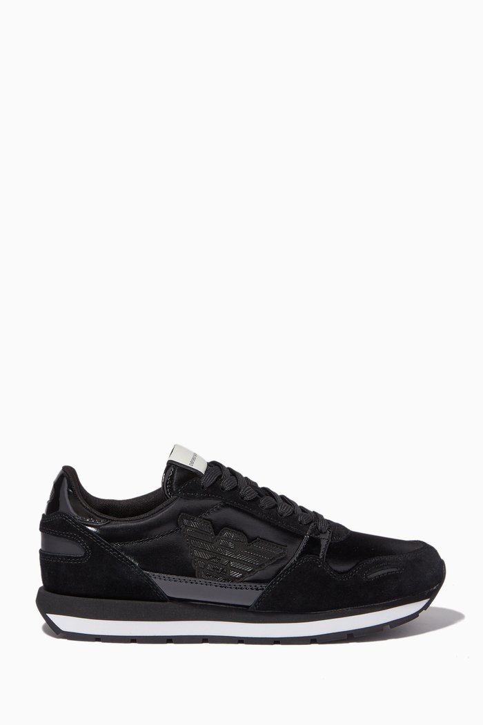 

Ally Sneakers in Suede & Nylon, Black