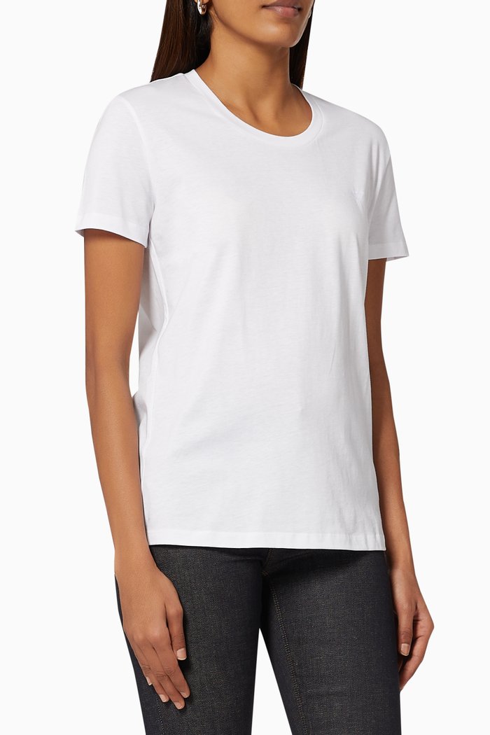 

EA Studded Logo T-shirt in Cotton Jersey, White
