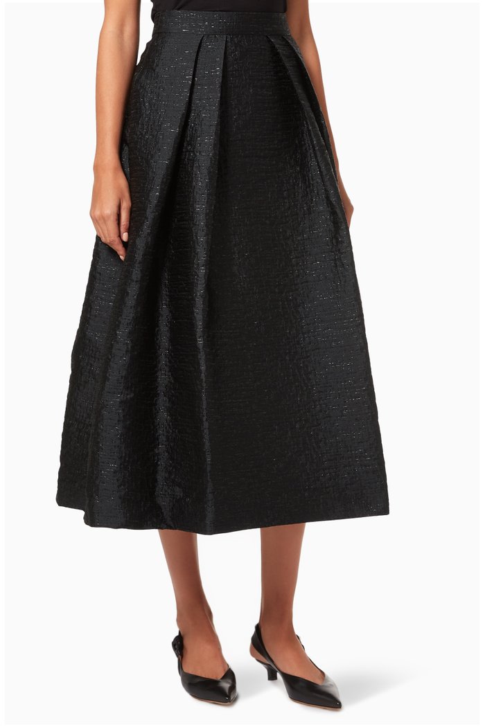 

Fantasy Bell Skirt in Lurex Brocade, Black