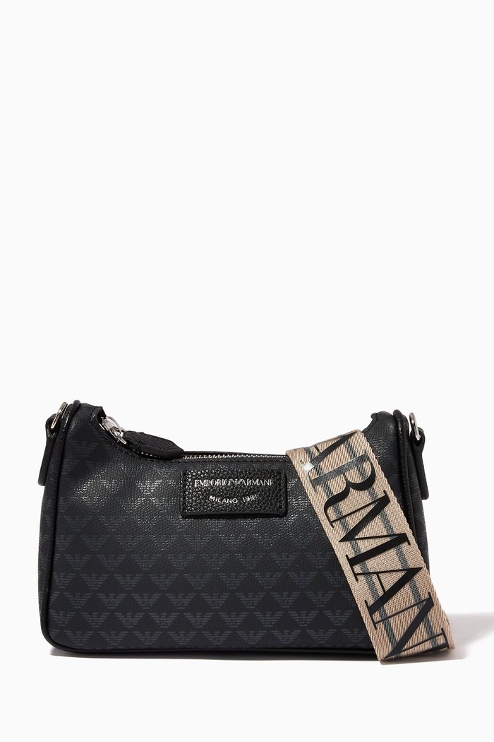 

Lilly Mini Baguette Bag in Faux Leather, Black