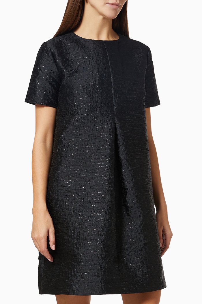 

Fantasy Mini Dress in Textured Lurex, Black