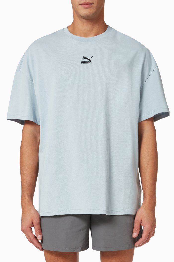 PUMA Classics Boxy T-shirt in Jersey, Blue