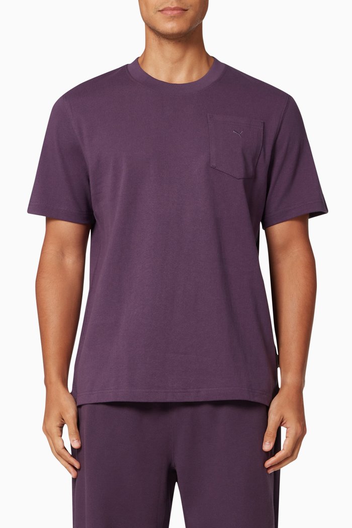 MMQ Pocket T-shirt in Single Jersey, Purple