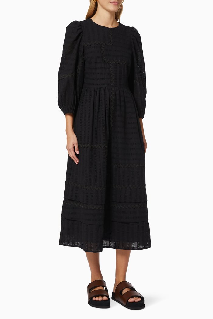 

Julietta Dress in Lace Cotton, Black