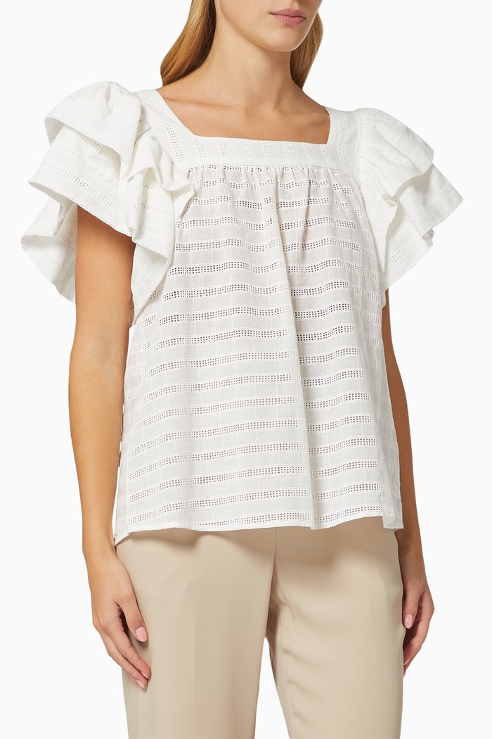 

Emmie Top in Lace Cotton, White