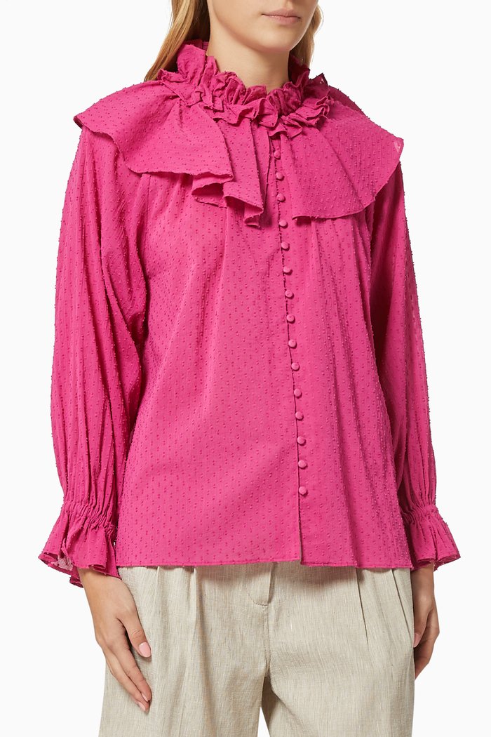

May Blouse in Dobby Cotton, Pink