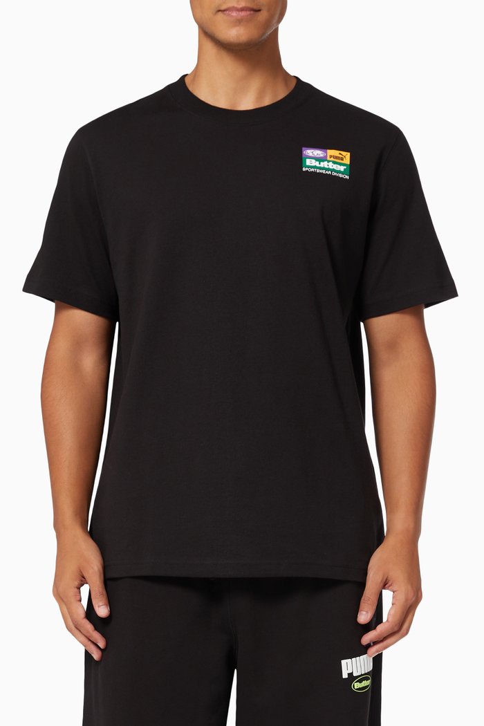 

x Butter Goods T-shirt in Cotton Jersey, Black