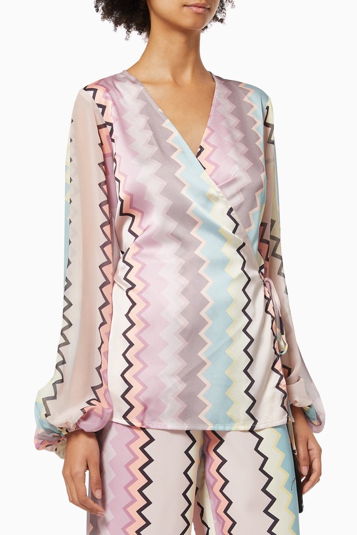 

Stripe Zig Zag Wrap Top, Multicolour