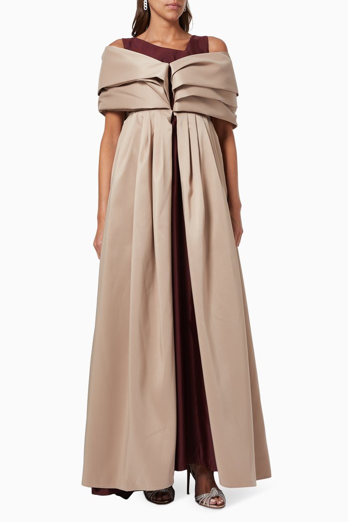 

Draped Shawl & Dress Set, Burgundy