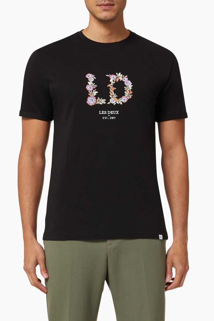 

Fiori T-shirt in Cotton, Black