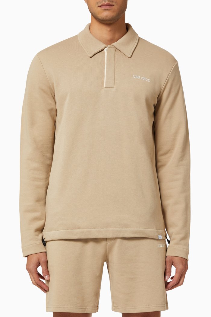 Dallas Rugby Sweatshirt in Cotton, Brown