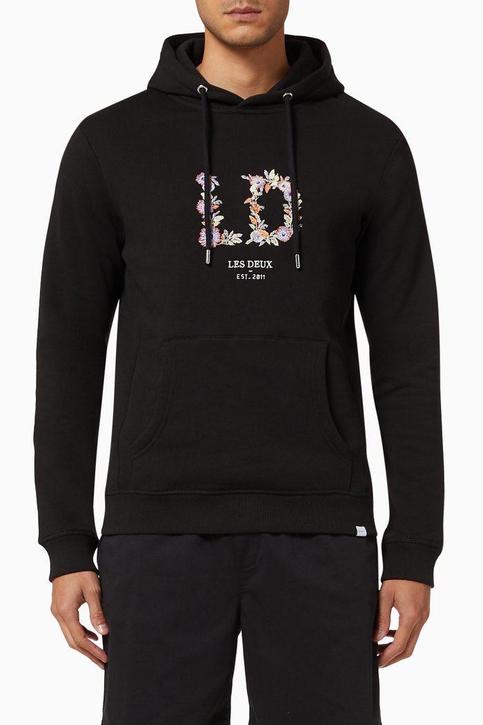 

Fiori Hoodie in Cotton Jersey, Black