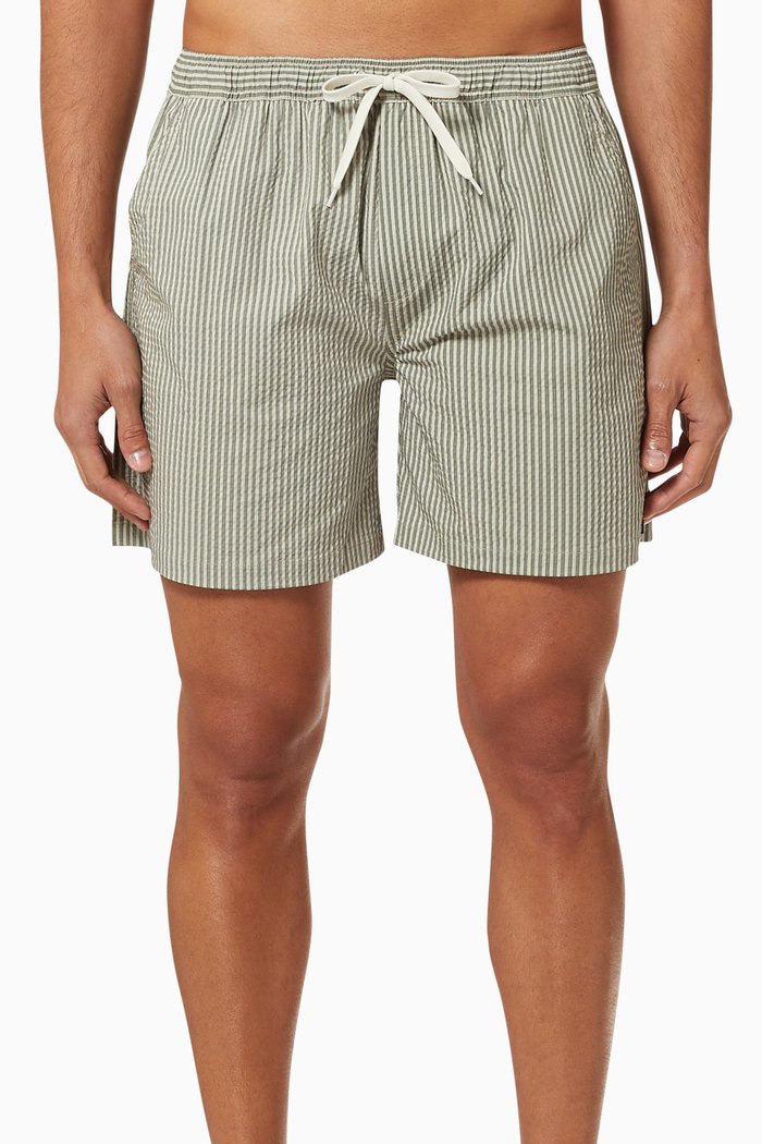 

Quinn Seersucker Swim Shorts in Recycled Polyester, Neutral