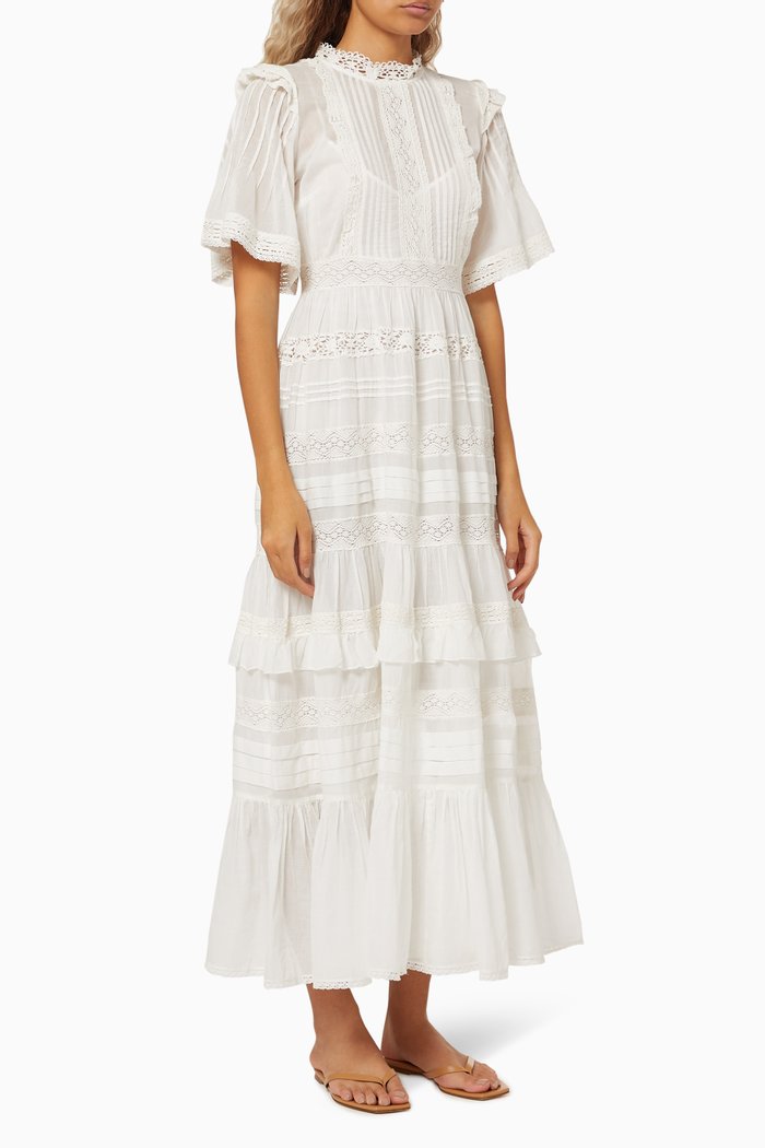 

Penny Pintuck Dress in Cotton, Neutral