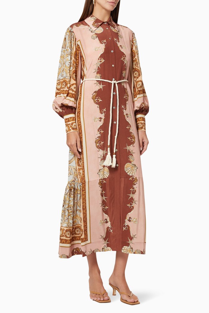 

Ursula Shirtdress in Silk, Brown