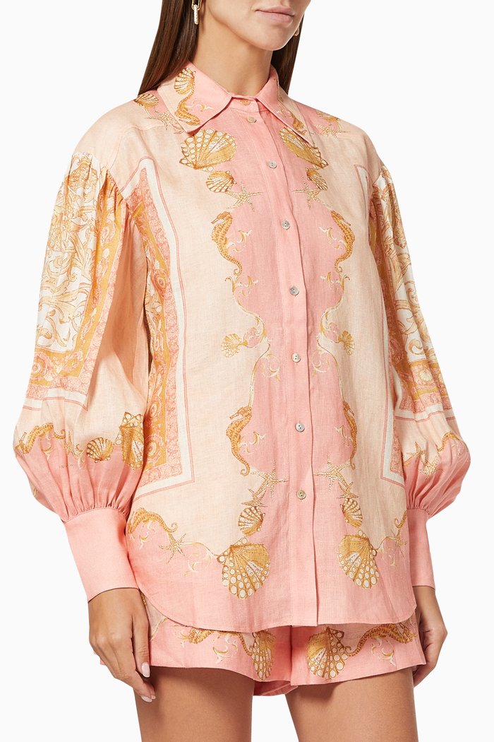 

Ursula Shirt in Linen, Pink