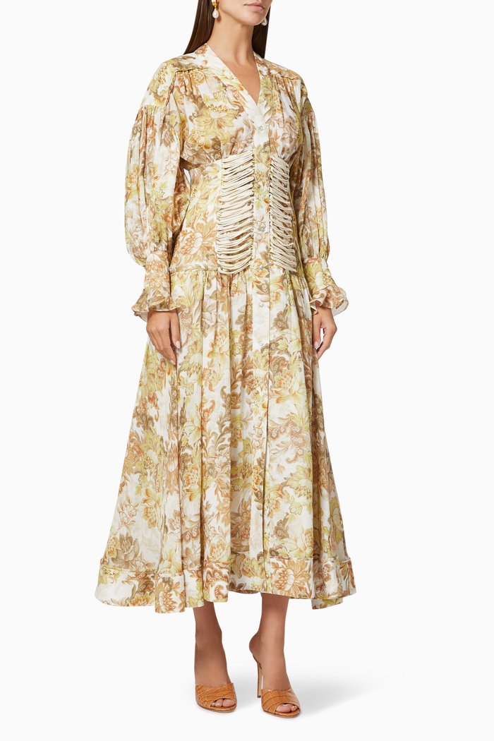 

Bernadette Corset Shirtdress in Ramie, Multicolour