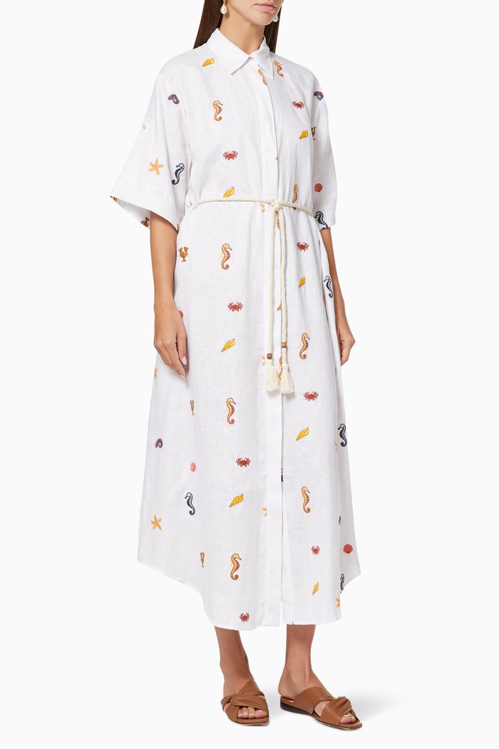 

Under The Sea Shirtdress in Linen, Neutral