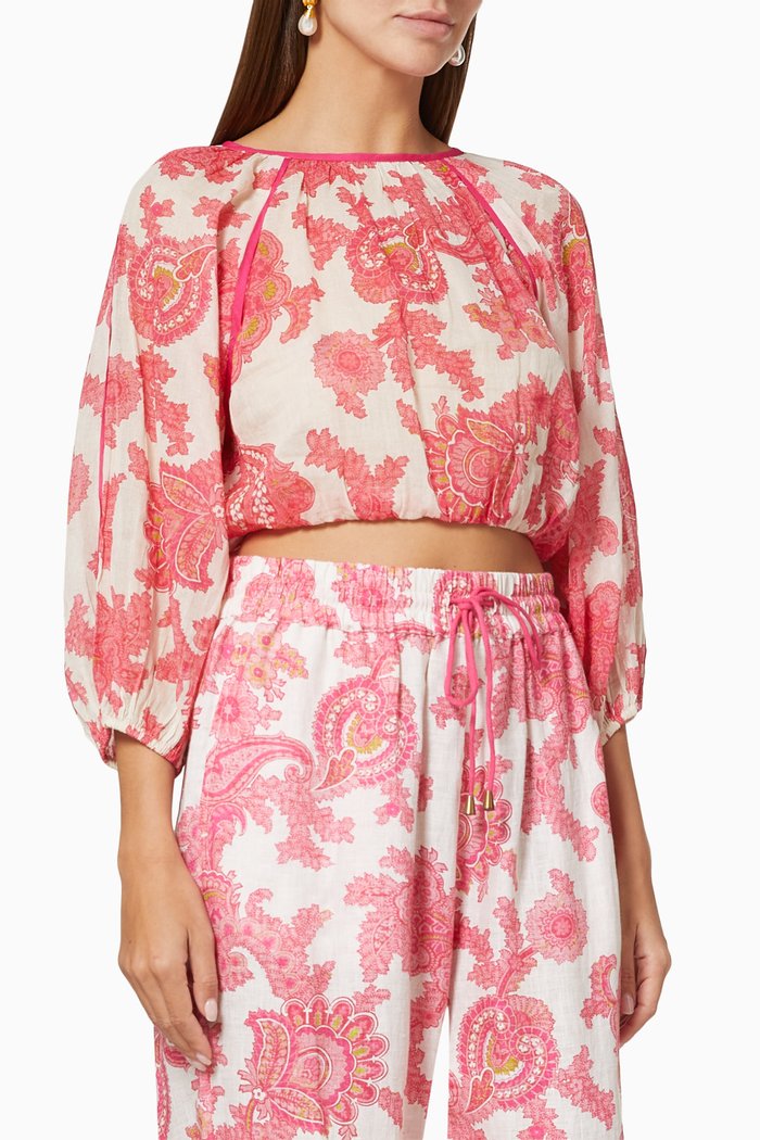 

Juno Crop Top in Cotton, Pink