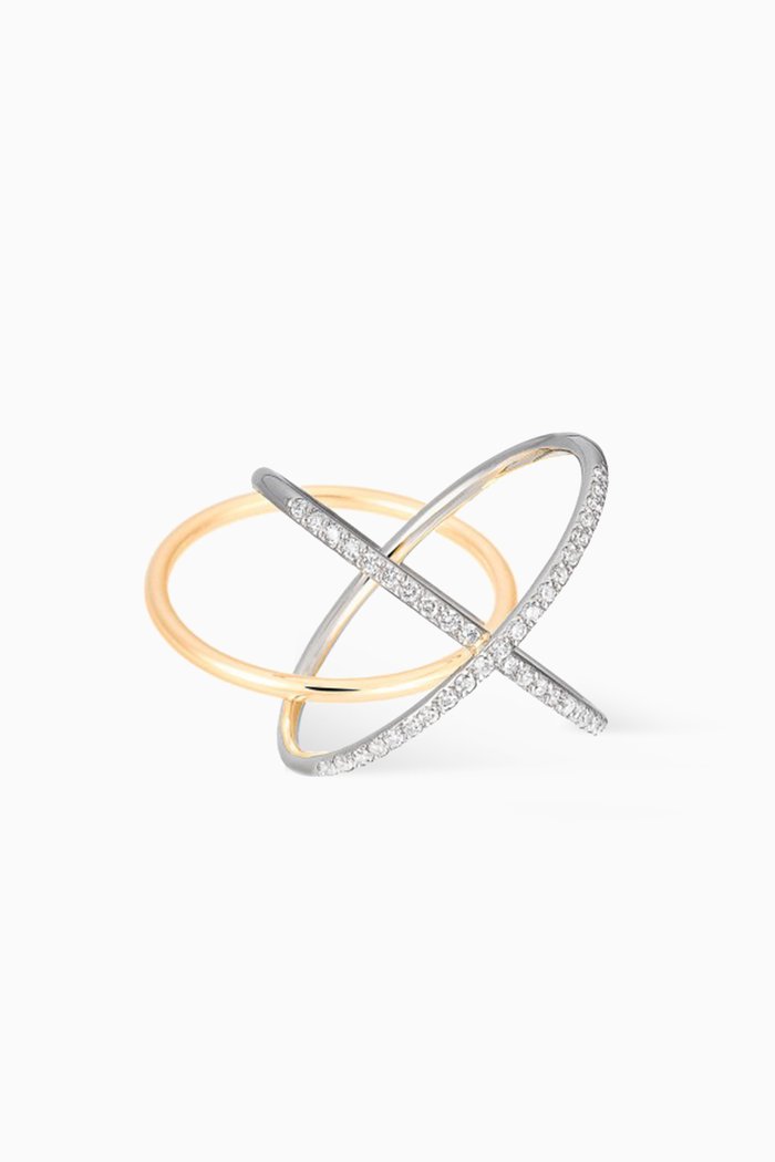 

XO Ring with Diamonds in 18kt Mix Gold