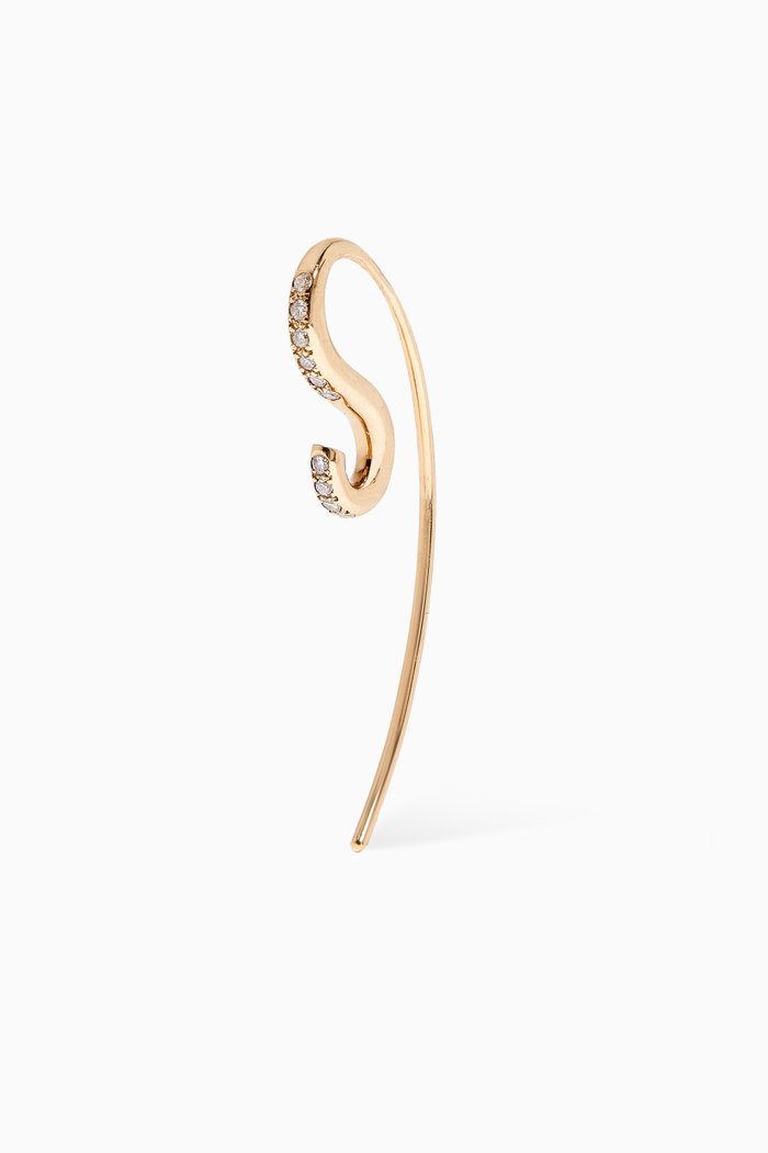 

Petit Hook Single Earring with Diamonds in 18kt Yellow Gold