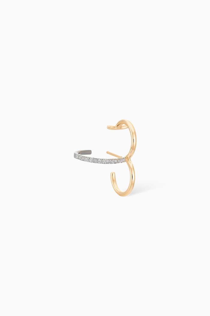 

Clover Single Earring with Diamonds in 18kt Mix Gold