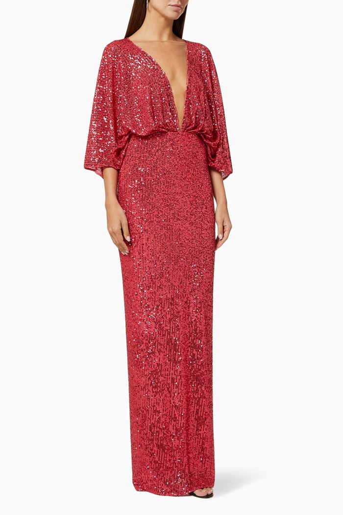 

Gown in Sequin Mesh, Red