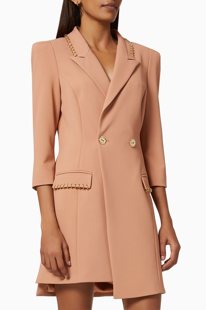 

Coat Dress with Piercing in Crêpe, Rose gold