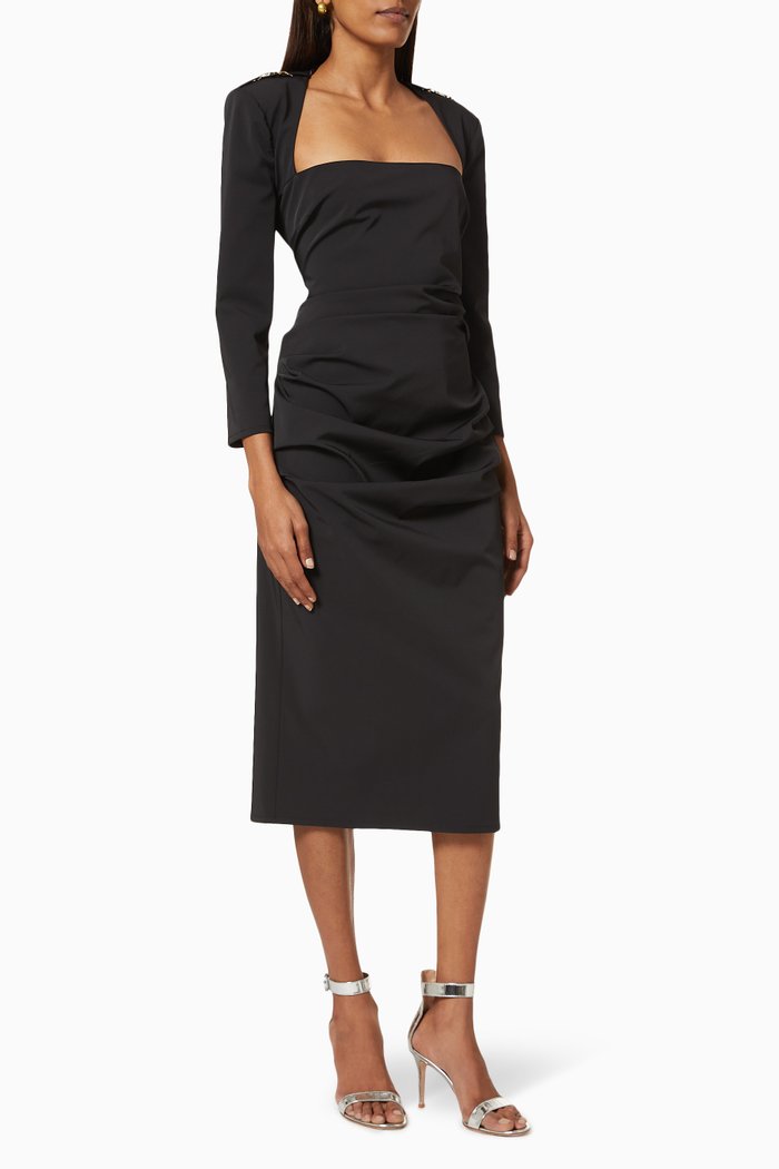 

Sheath Dress in Technical Fabric, Black