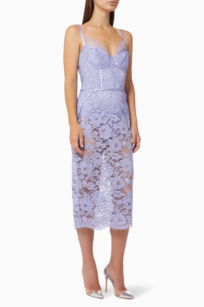 

Sheath Dress in Rebrodé Lace, Purple