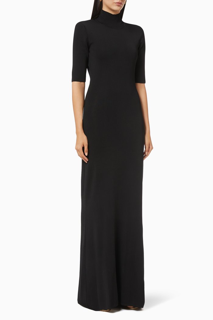 

Gown in Viscose Micro Knit, Black